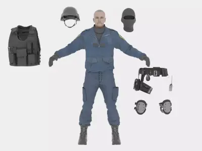 SWAT Police Rigged 3D Model 3D model