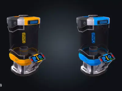 SCI-FI Energy Container V1 Futuristic Power Core Low-poly 3D model