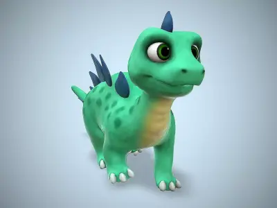 cartoon stego Low-poly 3D model