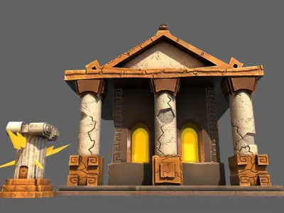 Greek Temple Low-poly 3D model