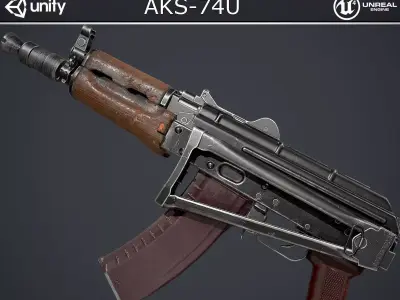 AKS-74U Low-poly 3D model purchase