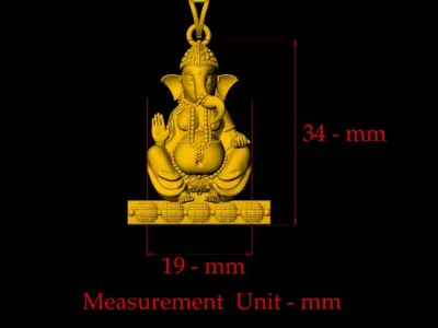 Ganesh Pendant - 0086 3D print model