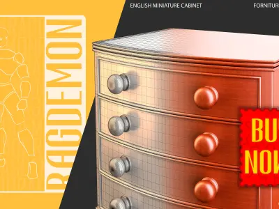 English Miniature Cabinet 3D model