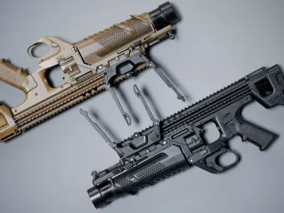 grenade Launcher FN 40 GL modular pack Low-poly 3D model