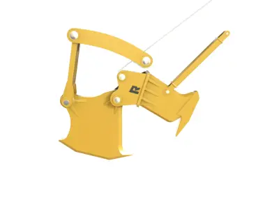 Excavator Stump Splitter Rockland Attachment Low-poly 3D model