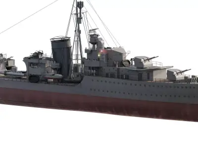 WW2 US NAVY MAHAN CLASS DESTROYER 3D model