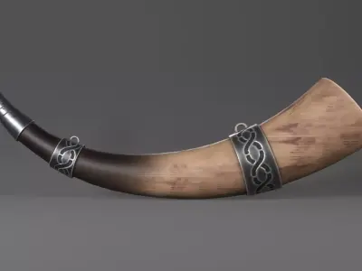 War Horn Low-poly 3D model