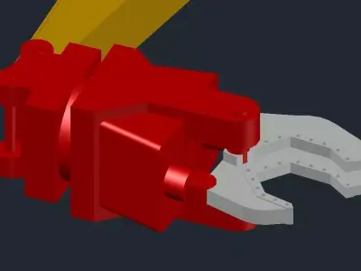 Excavator with Universal Processor Attachment 3D model