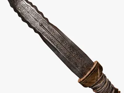 Ornament Ritual Dagger Low Poly 3D model