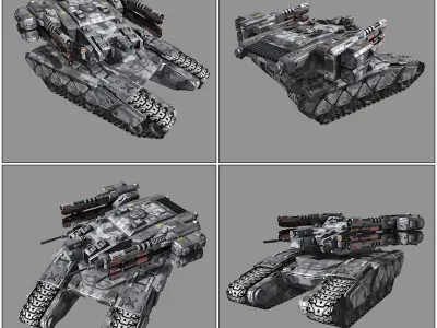 SF Heavy Tank - MX7 Low-poly 3D model