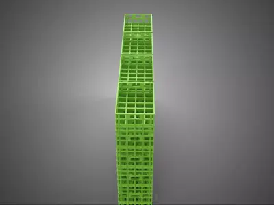 GREEN STACK STACKED PLASTIC CRATE BOX CONTAINER BASKET STORAGE 3D model