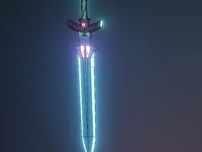 Magic ice Sword low-poly Low-poly 3D model