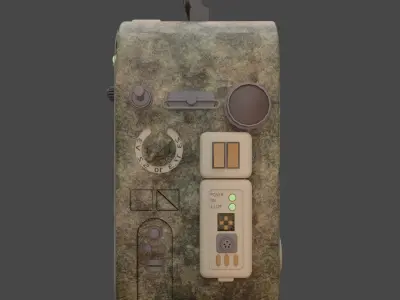 Retro Futuristic Radiation Dosimeter 3D model