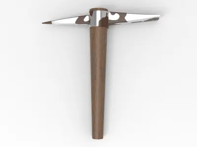 Pickaxe wooden pencil Low-poly 3D model
