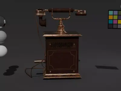 Vintage Rotary Dial Telephone - Antique 3D Model Low-poly 3D model