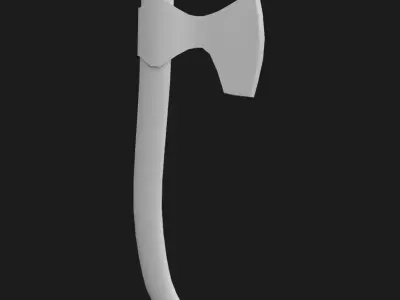 One handed axe Free low-poly 3D model
