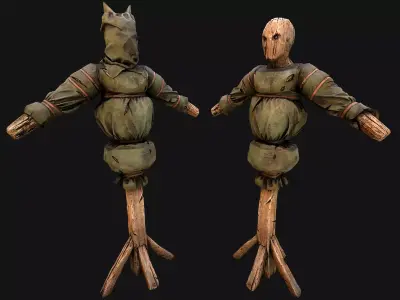 Medieval Military Training Dummy Wooden Low-poly 3D model