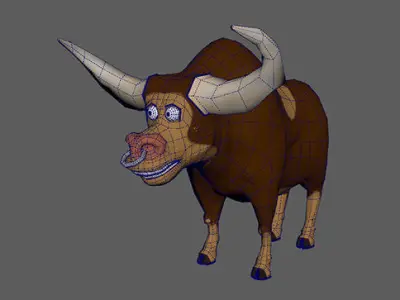 Cartoon Bull Low-poly 3D model buy