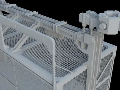 Service Elevator and Shaft 3D model