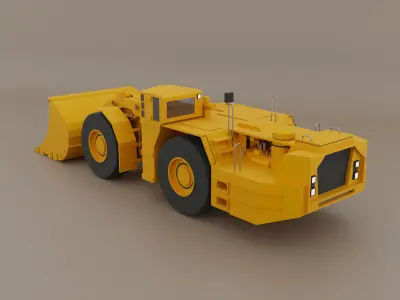 Underground Mining Loader Heavy Vehicle Low-poly 3D model