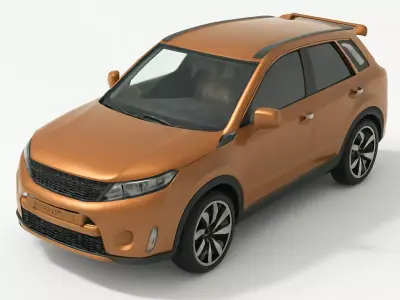 Modern Compact SUV Orange Edition 3D model