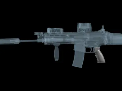 AR-15 AR-10  HK BG PISTOL GRIP  Low-poly 3D model