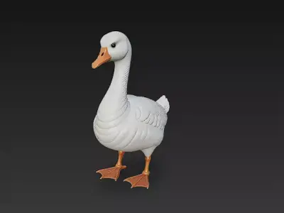 Duck 3D Model Basic - Low Poly Simple Low-poly 3D model