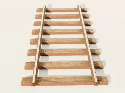 Railway Tracks Low-poly 3D model