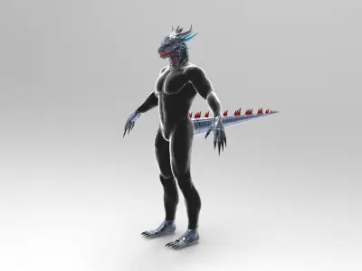 Dragon CyberPunk  Low-poly 3D model