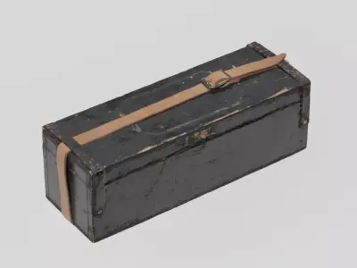Wooden Box for Magic Lantern Slides 3D scan PBR 4K textures Low-poly 3D model
