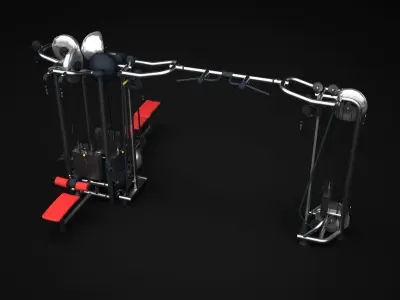 Multistation Fitness Cable Machine 3D model get