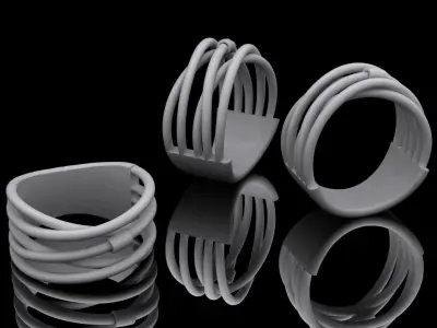 twisted ring threads 3D print model