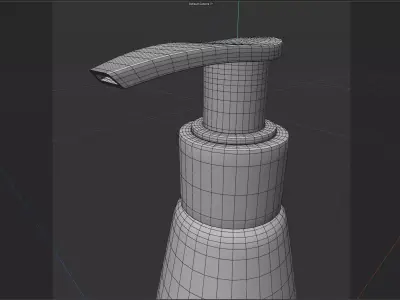 Cosmetic Pump Bottle with Dispenser 3D model