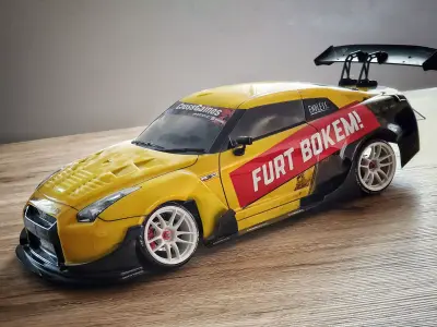 10th scale RC Drift Car Swan Neck Wing Mount 3D print model purchase