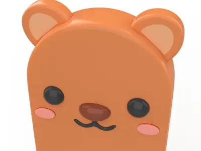Cartoon Bear Ice Cream Cute  Low-poly 3D model