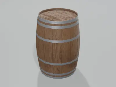 Medium Toasted Lowpoly Bourbon Barrel Low-poly 3D model