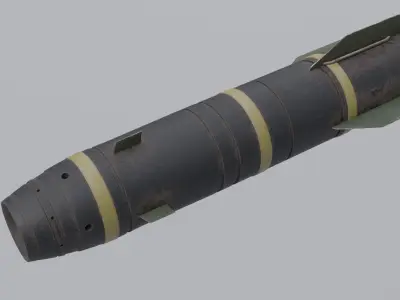 Missile 3D model bomb flying in sky Low-poly 3D model