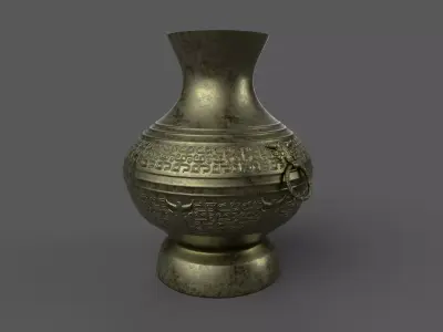 ancient bronze ware Low-poly 3D model