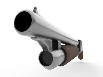 Shotgun PBR Model gun Low-poly 3D model