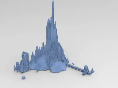 Tower of the Castle Ridges part top 3D model
