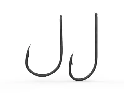 Fishing hook Low-poly 3D model