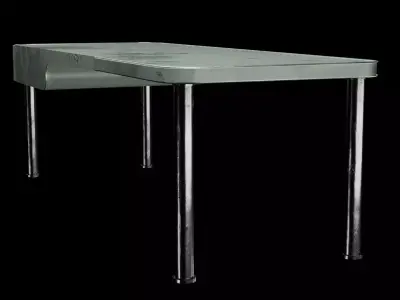 Retro Industrial Metal Work Table with Drawer 3D model