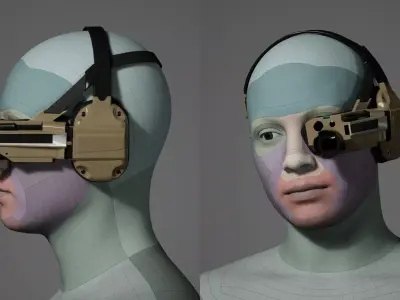 Tactical Visor- Sci-Fi Military Headset Accessory Low-poly 3D model