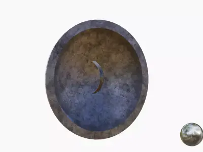 Round Metal Shield   Low-poly 3D model