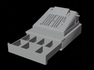 retro cashier 3D model