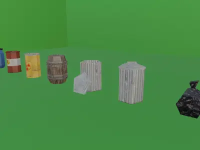 CONTAINERS - LOW POLY - PS1 RETRO STYLE Low-poly 3D model