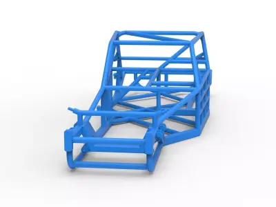 Frame of Vintage Asphalt Modified stock car V2 Scale 1 to 25 3D print model