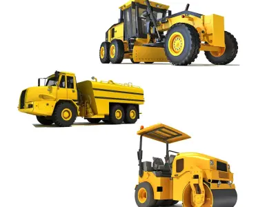 Road Construction Equipment Collection 3D Model Pack