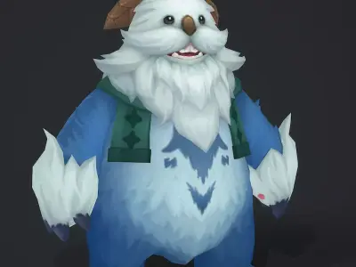 Snowman Monster Low-poly 3D model