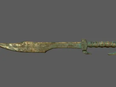 sword rusty Low-poly 3D model
